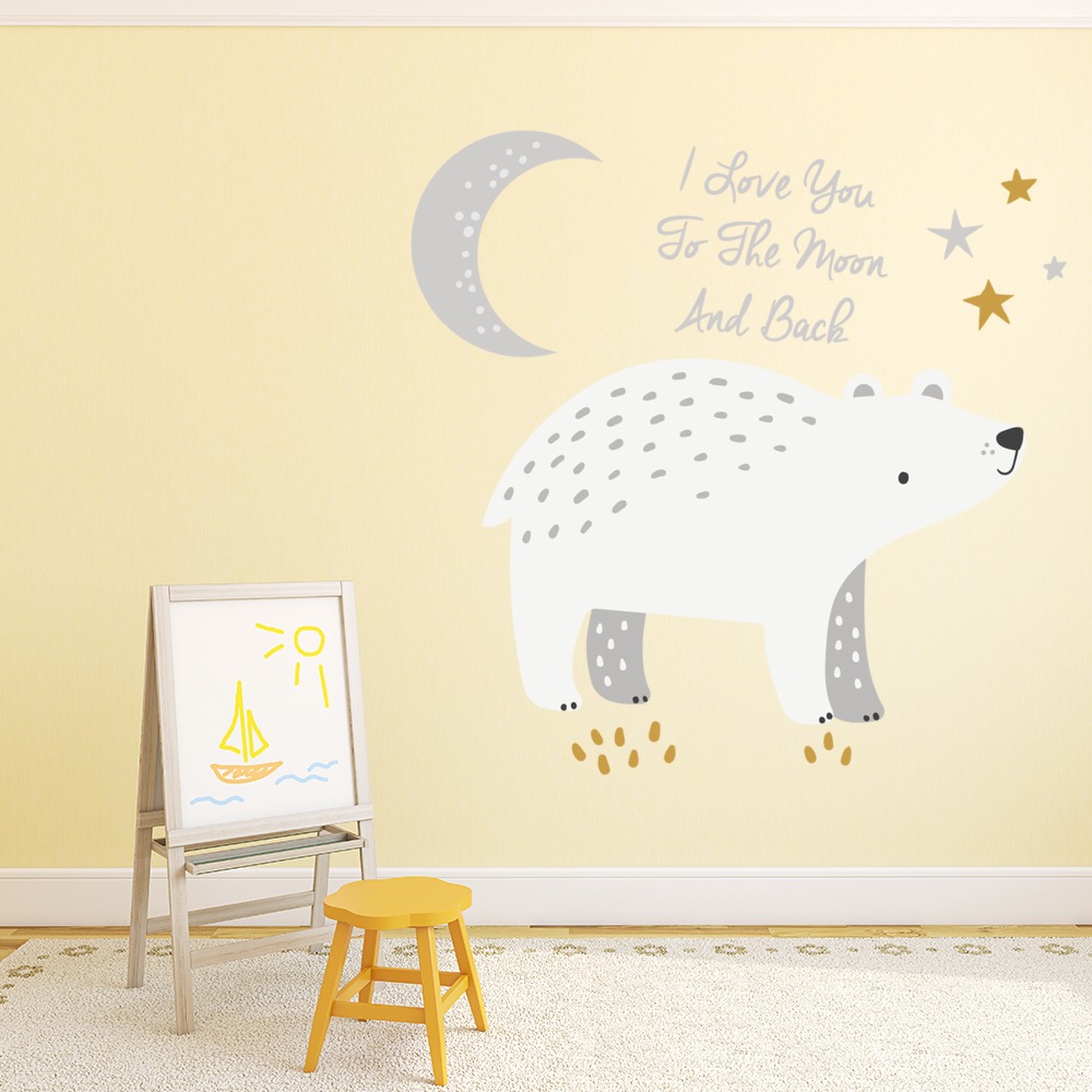 I Love You To The Moon & Back Bear Nursery Wall Sticker