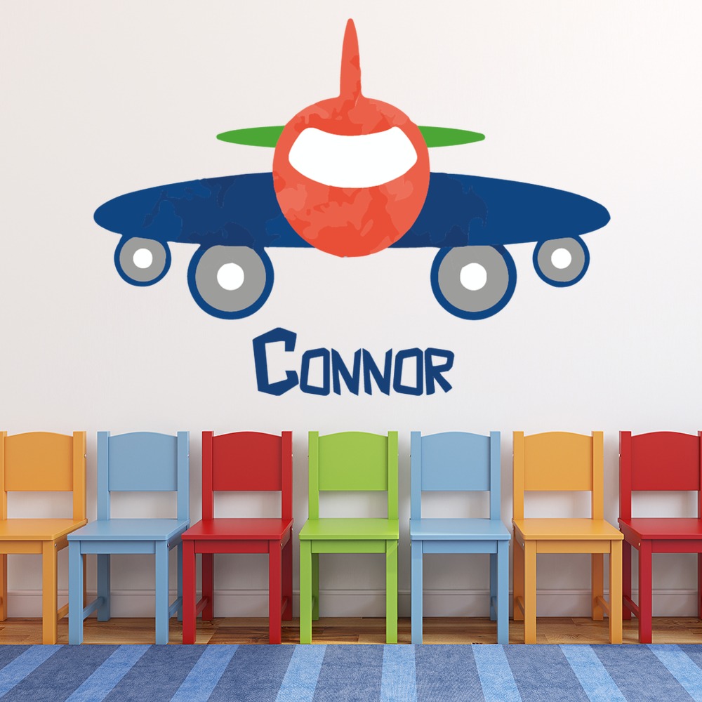 Personalised Name Airplane Wall Sticker