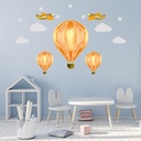 Orange Hot Air Balloons Nursery Scene Wall Sticker