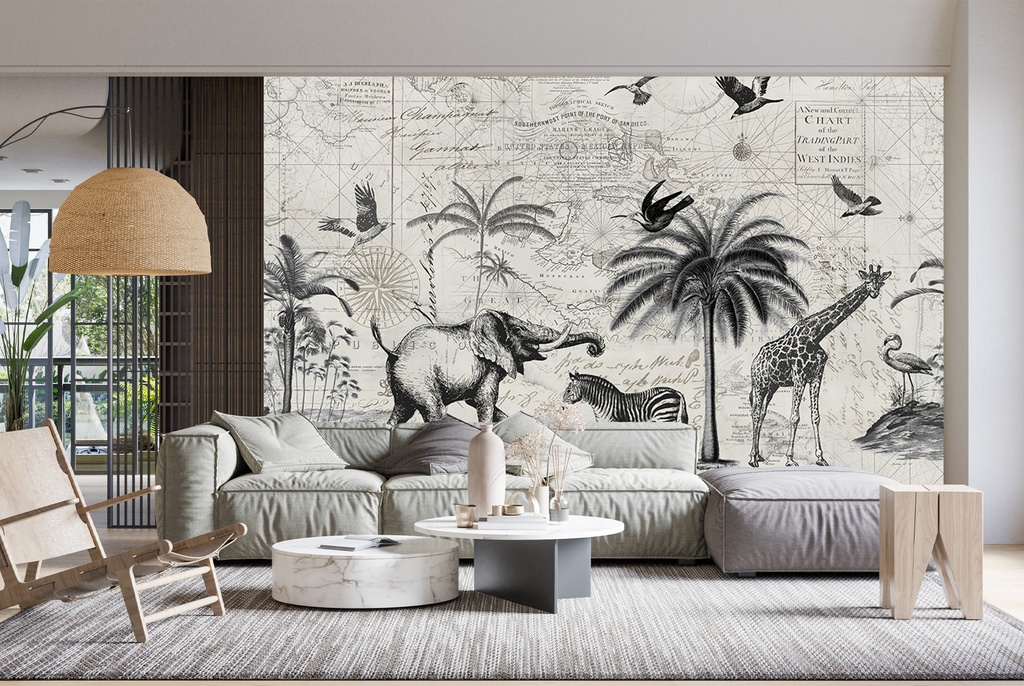 Wild Animals Journey Wall Mural by Andrea Haase