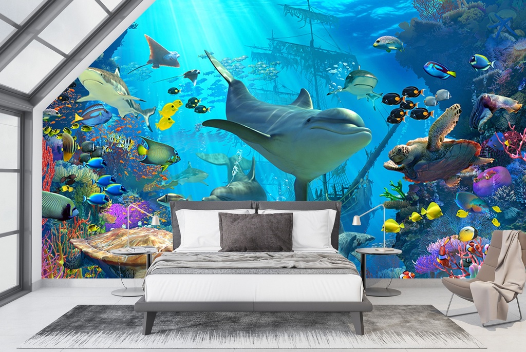 Coral Sea Wall Mural by David Penfound - Mod8