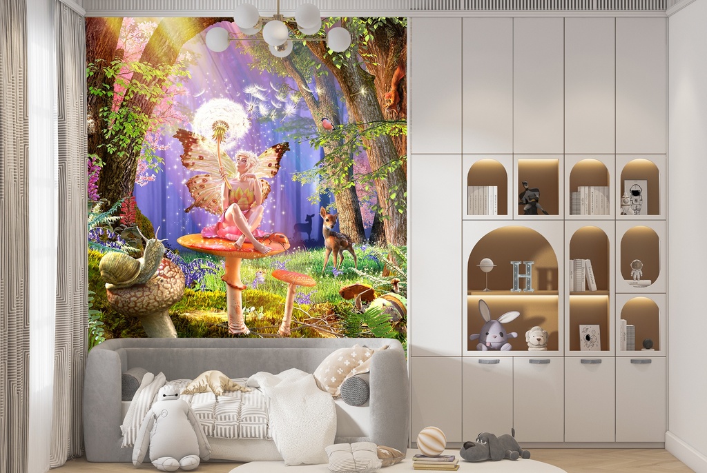 Fairy Toadstool Wall Mural by David Penfound