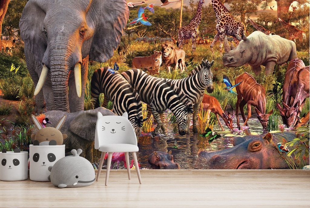 Watering Hole Wall Mural by David Penfound