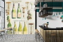 White Wine Collage Wall Mural by Michael Clark