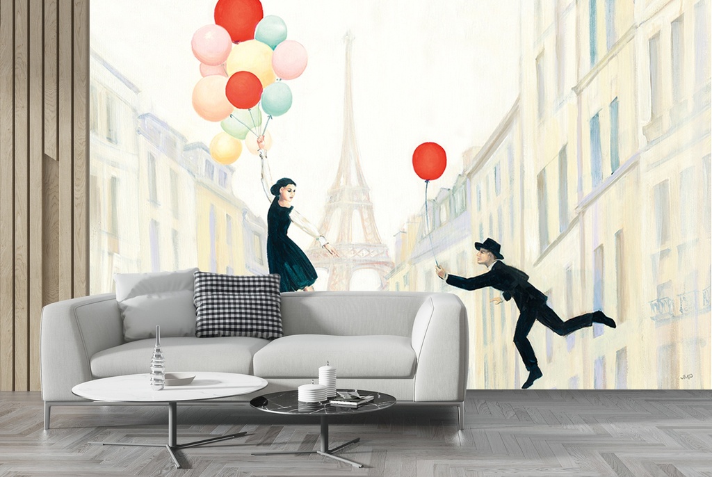 Aloft In Paris Wall Mural by Julia Purinton