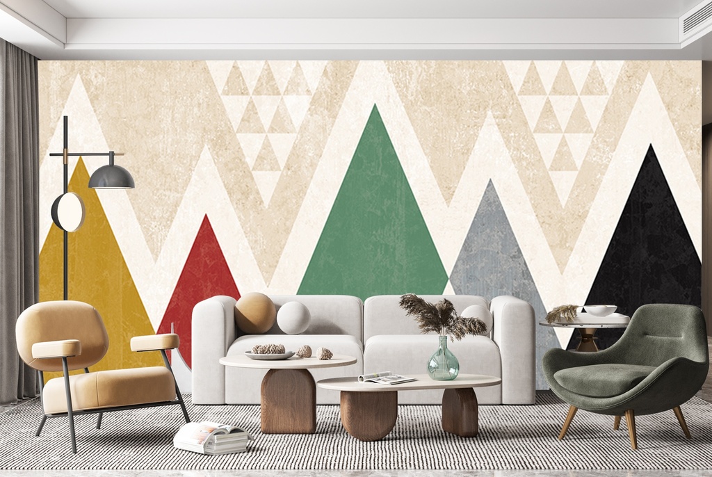 Mod Triangles Wall Mural by Michael Mullan