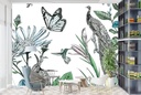 Peacock and Flowers Wall Mural by Amelia Ilangaratne