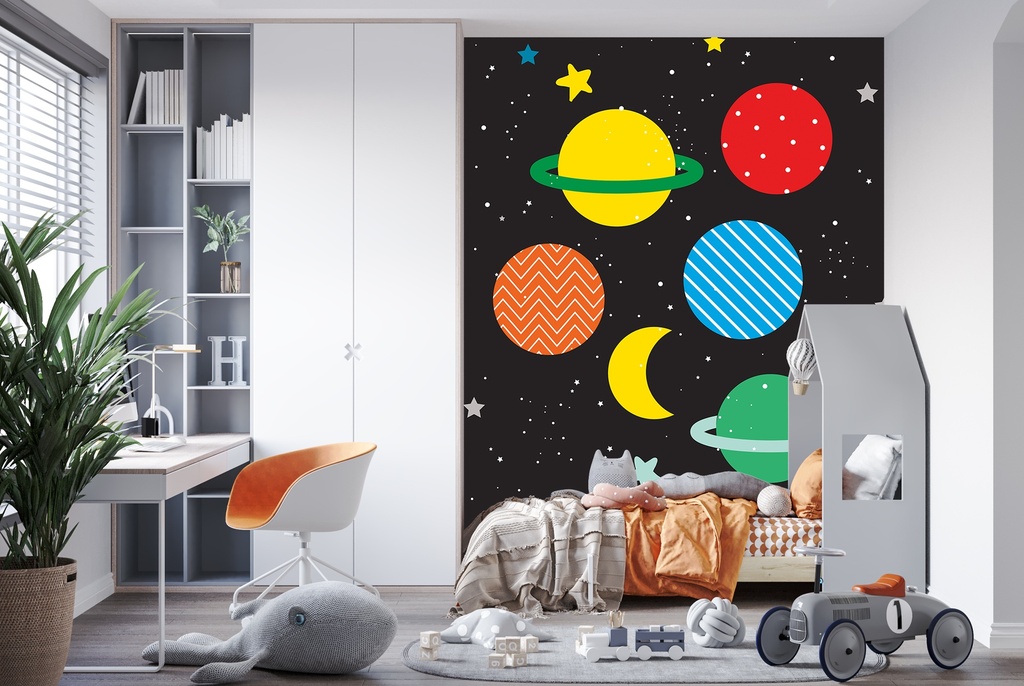 Outer Space Wall Mural by Ann Kelle
