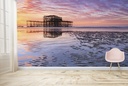 Sunrise Over the West Pier Wall Mural by Andrew Ray