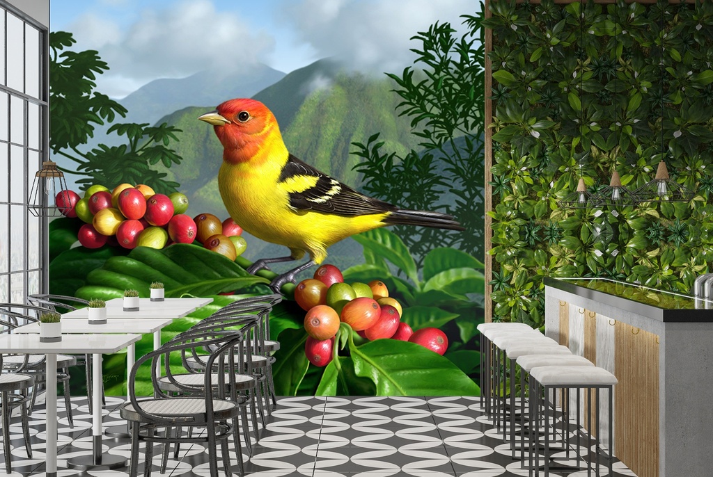 Western Tanager Wall Mural by Jerry Lofaro
