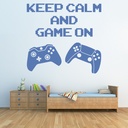 Keep Calm Game On Gamer Kids Wall Sticker
