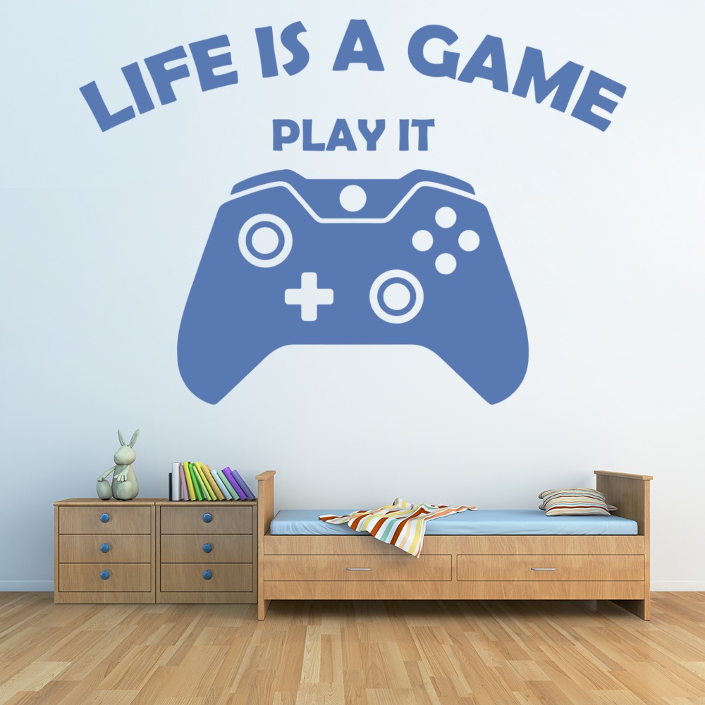Life Is A Game Gamer Kids Wall Sticker | Icon Wall Stickers