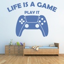 Life Is A Game, Play It! Gamer Kids Wall Sticker