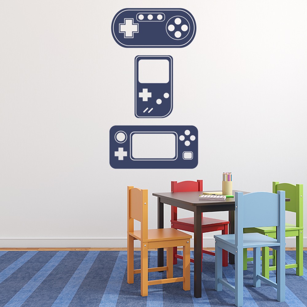 Retro Gaming Consoles Gamer Kids Wall Sticker