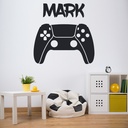 Personalised Name Controller 2 Gamer Kids Wall Sticker