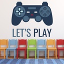 Lets Play Gaming Control Gamer Kids Wall Sticker
