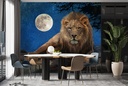 Lion at Night Wall Mural by Chris Vest