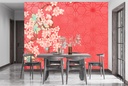December Cherry Bloom Wall Mural by Evelia Designs