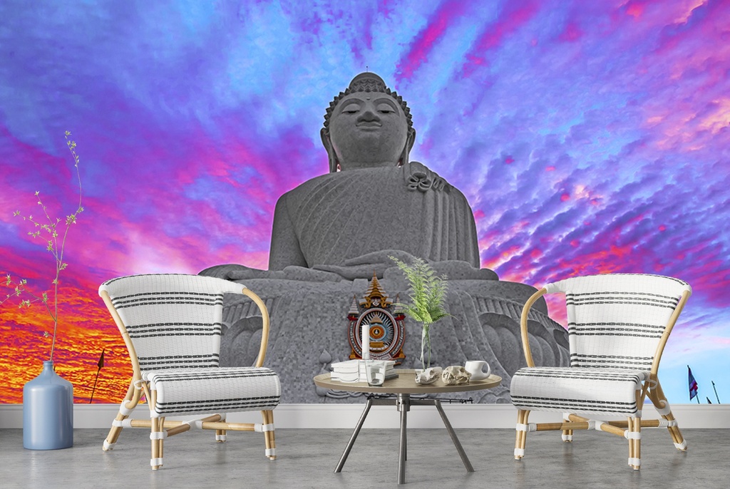 Colourful Phuket Buddha Wall Mural by Richard Silver