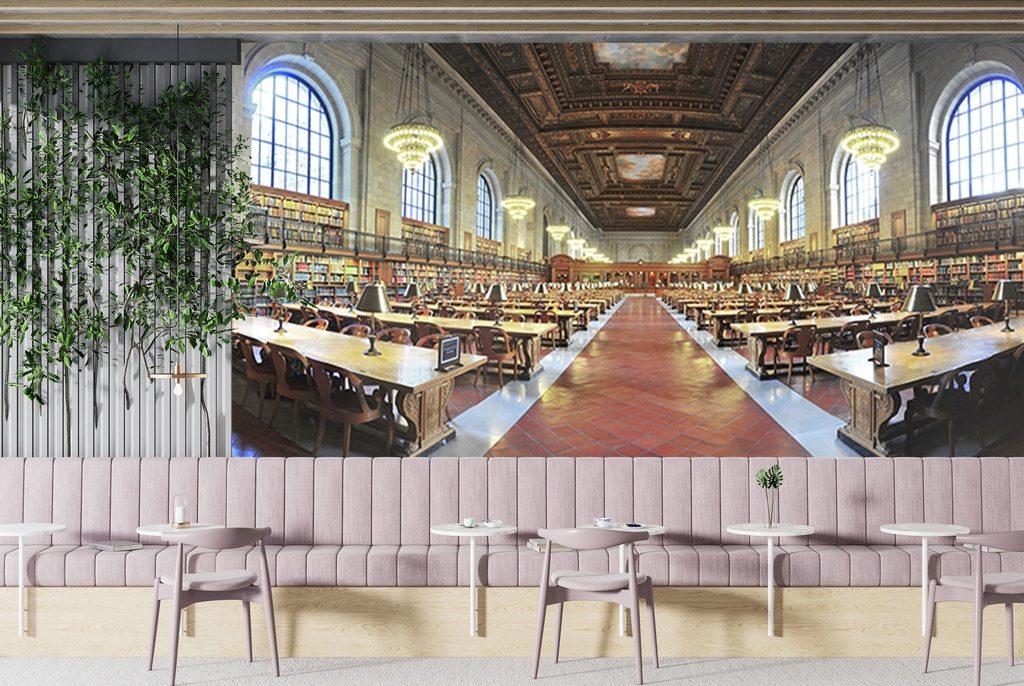NY Public Library Panorama Wall Mural by Richard Silver