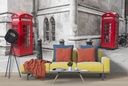 London Red Phone Booths Wall Mural by Richard Silver