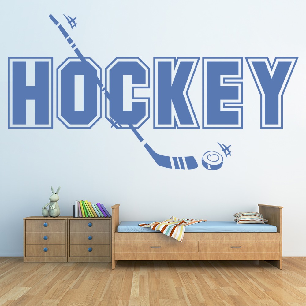 Hockey Text Sports Wall Sticker