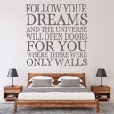 Follow Your Dreams Inspiration Quote Wall Sticker