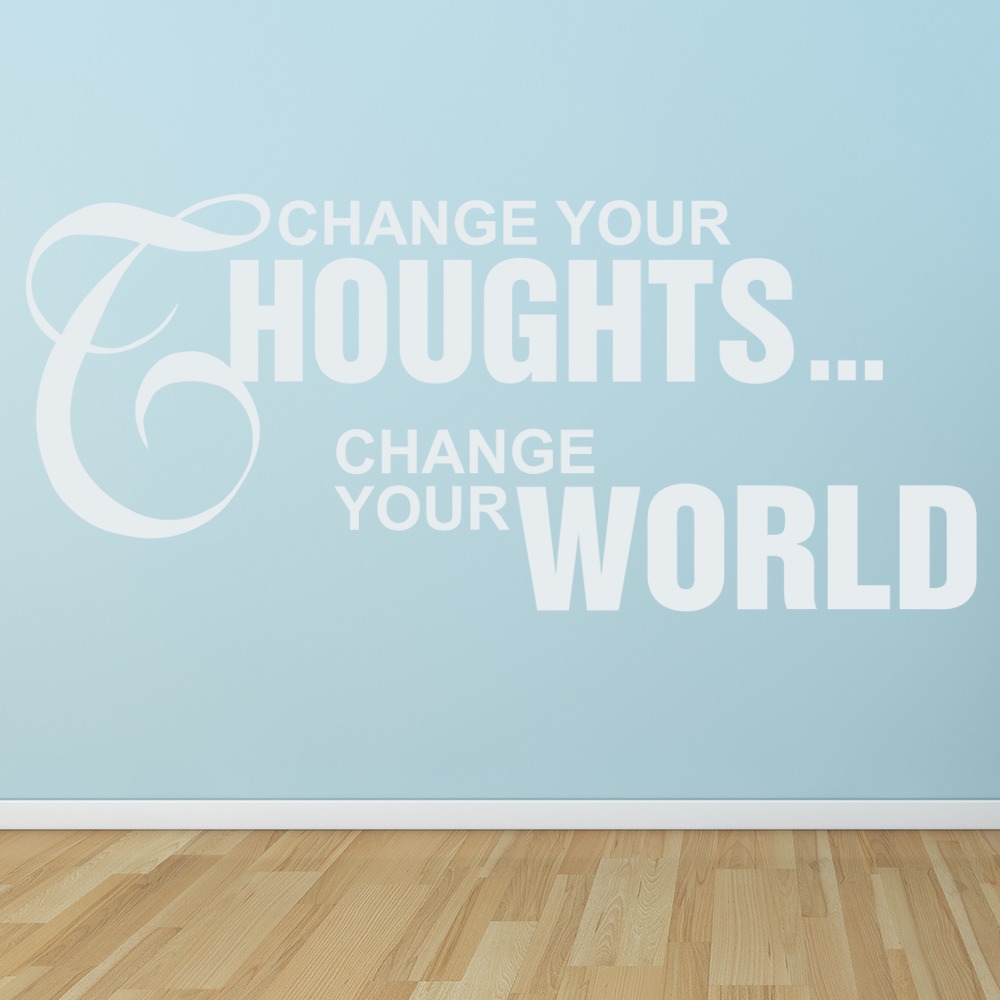 Change Your World Inspirational Quote Wall Sticker - Mod3