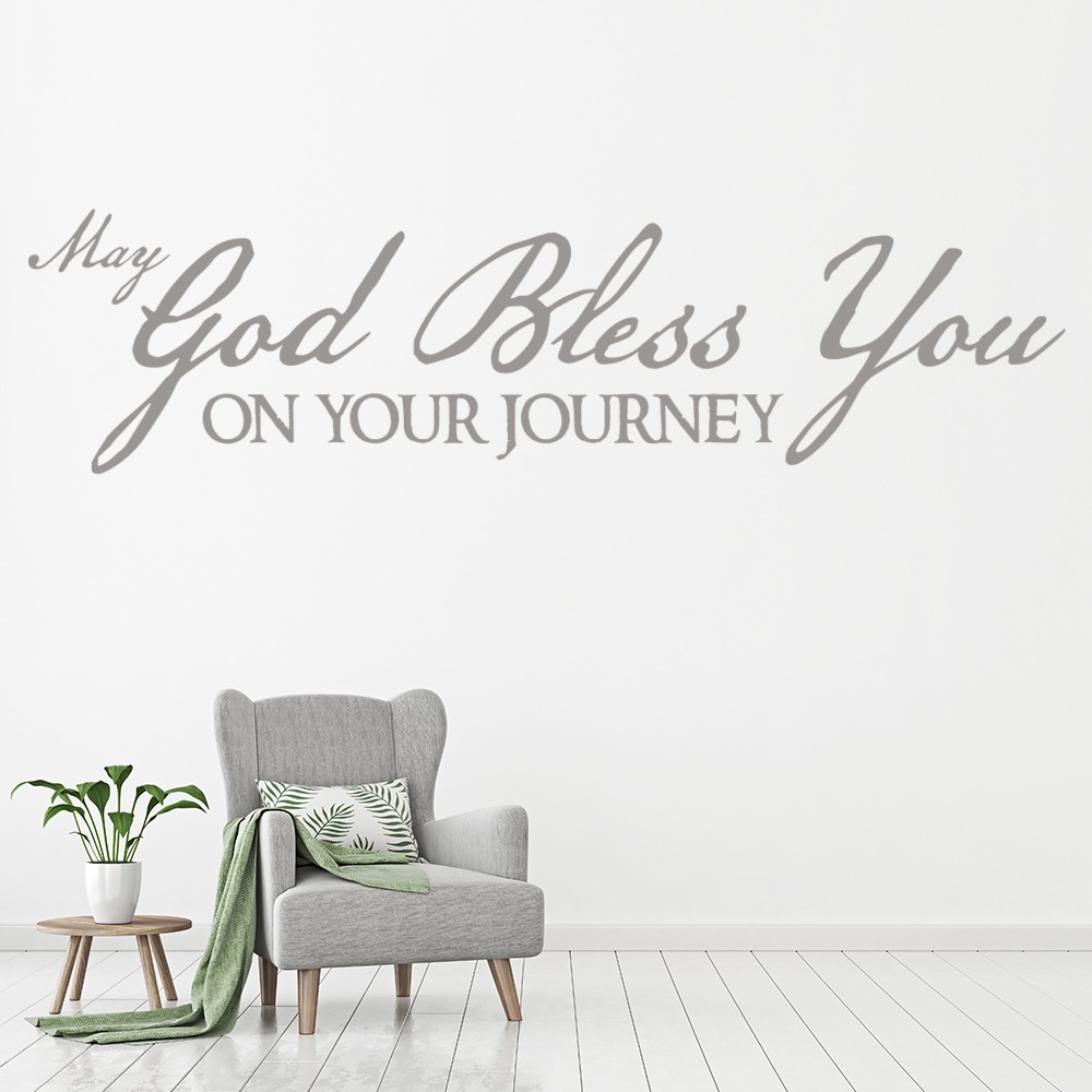 May God Bless You Religious Quote Wall Sticker