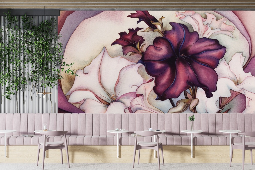 Petunia Garden Wall Mural by Jody Bergsma