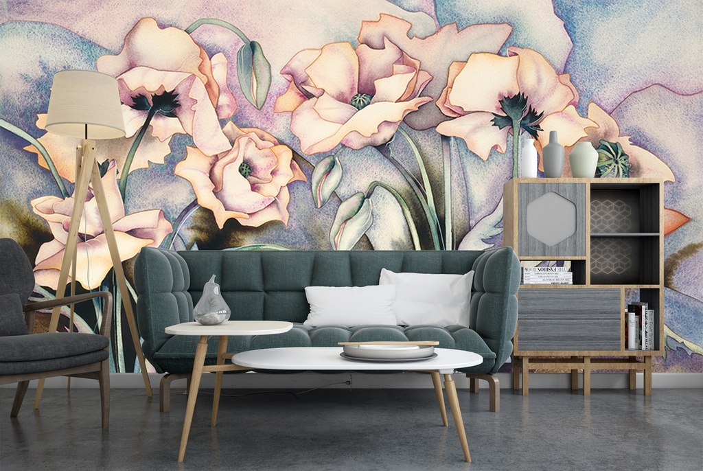 Poppy Storm Wall Mural by Jody Bergsma