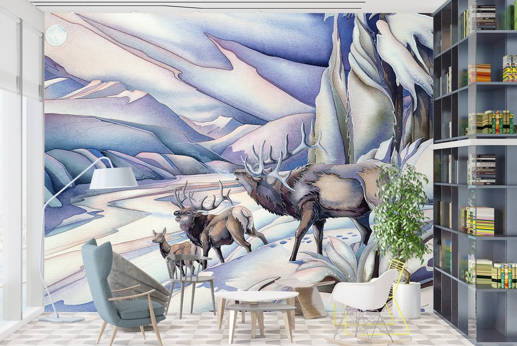 Wapiti Wall Mural by Jody Bergsma
