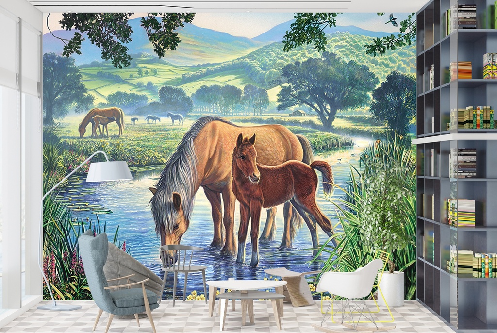 Fell Ponies Wall Mural by Steve Crisp