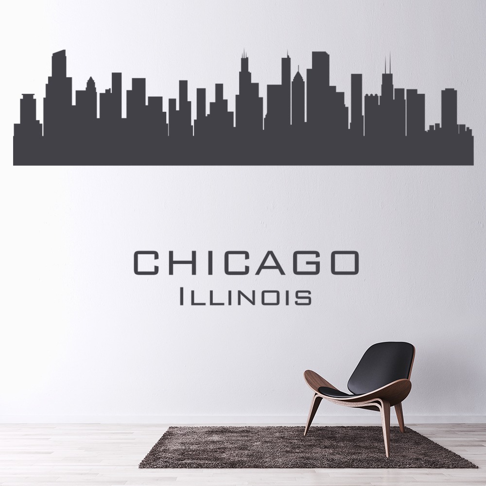 Chicago Illinois USA City Skyline Wall Sticker - Mod7