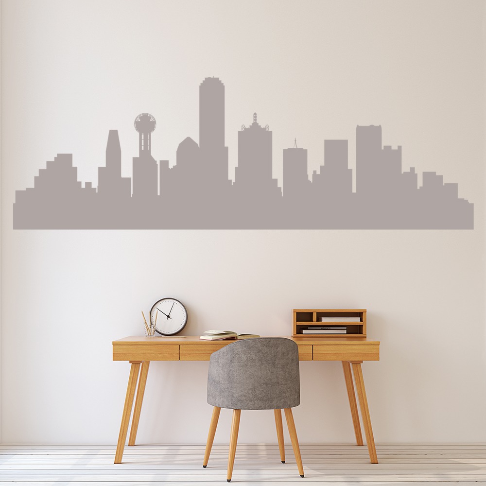 Dallas Texas USA City Skyline Wall Sticker - Mod7