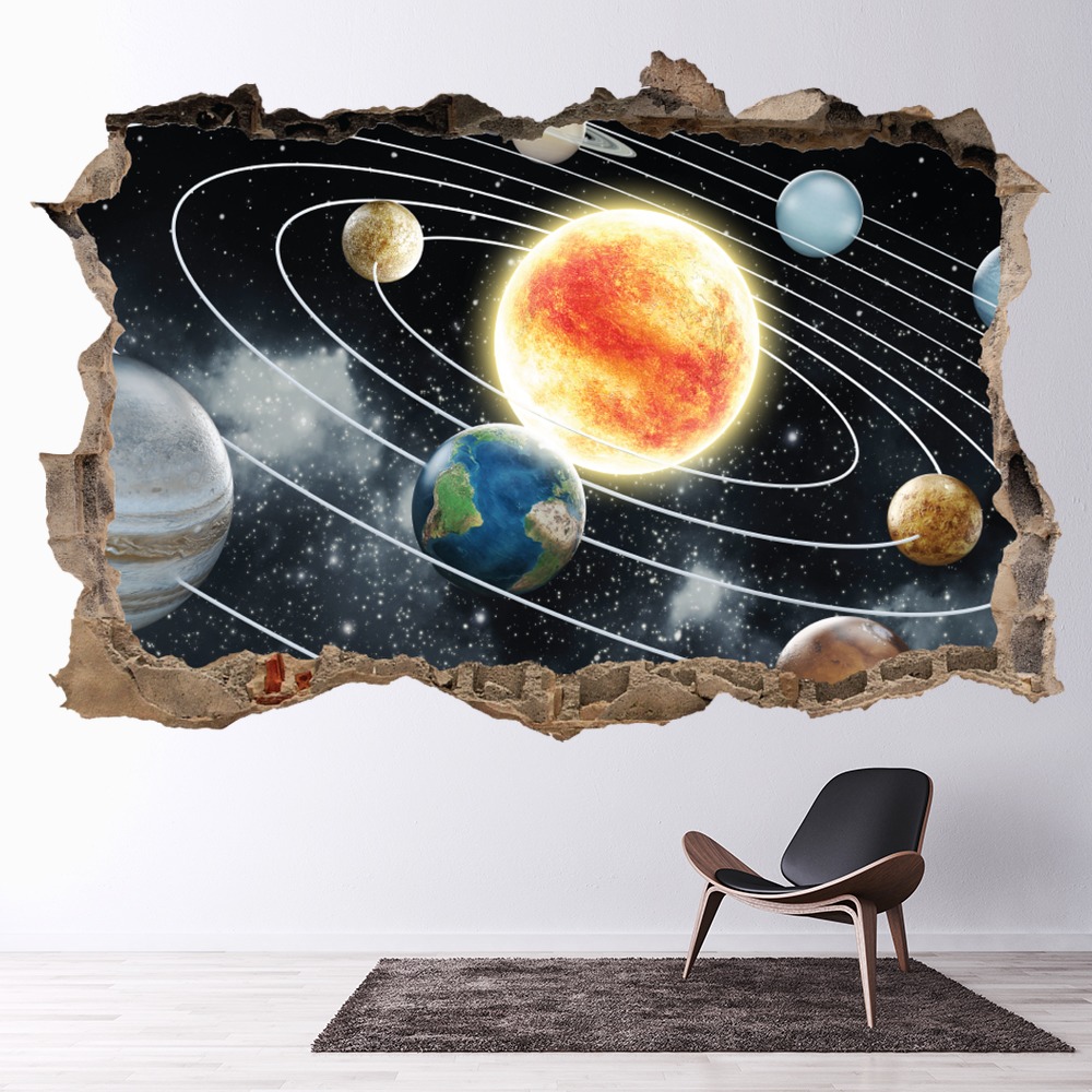 Solar System 3D Hole In The Wall Sticker | Icon Wall Stickers