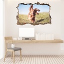 Dachshund Dog 3D Hole In The Wall Sticker