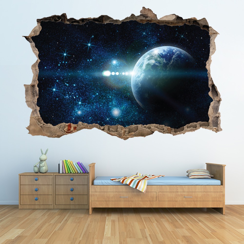 Outer Space 3D Hole In The Wall Sticker | Icon Wall Stickers
