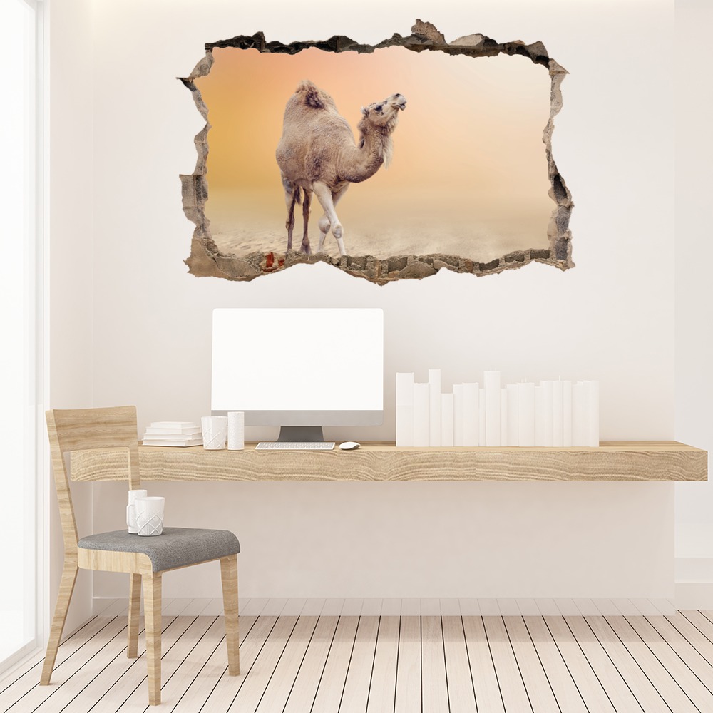 Desert Camel 3D Hole In The Wall Sticker | Icon Wall Stickers