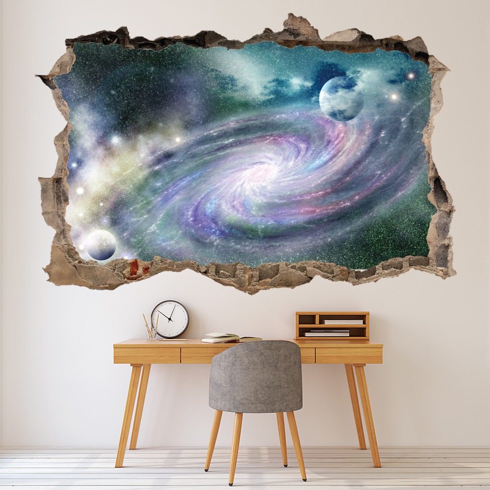 Purple Galaxy Spiral 3D Hole In The Wall Sticker | Icon Wall Stickers