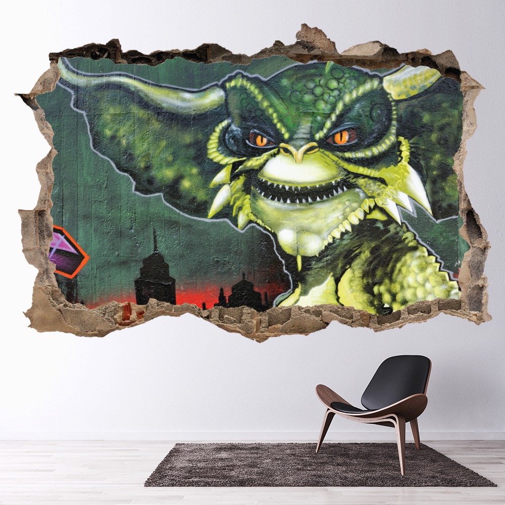 Graffiti Gremlin 3D Hole In The Wall Sticker