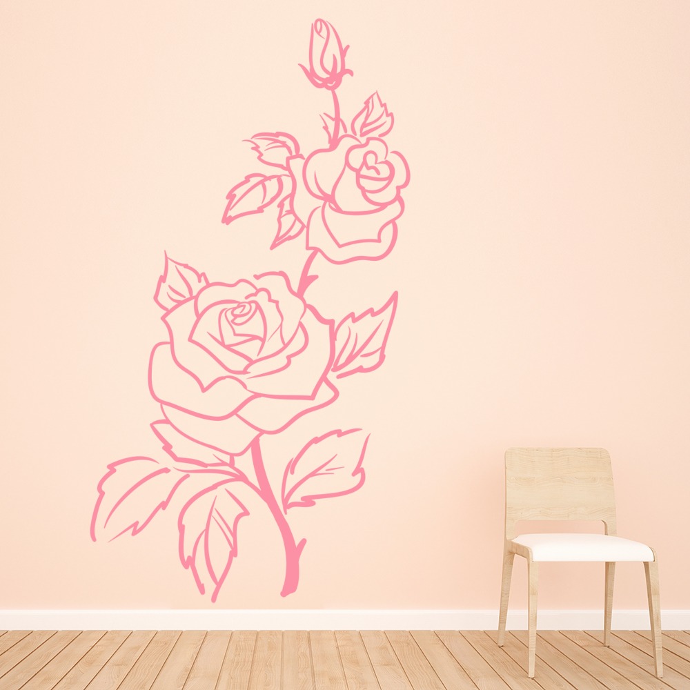 Rose Flowers Petals Floral Wall Sticker