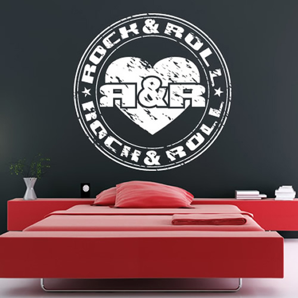 Rock And Roll Badge Rock Music Wall Sticker