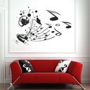 Music Notes Floral Flowers Wall Sticker