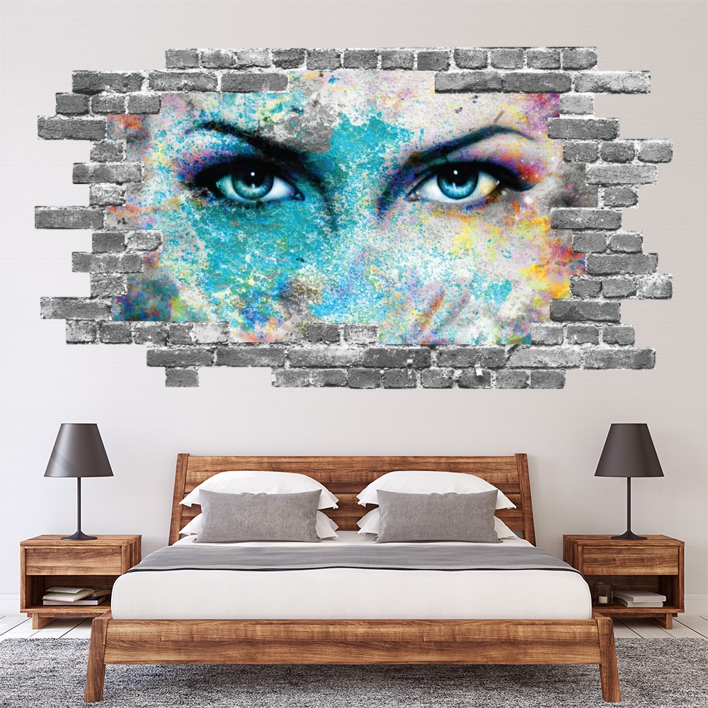 Goddess Grey Brick 3D Hole In The Wall Sticker | Icon Wall Stickers