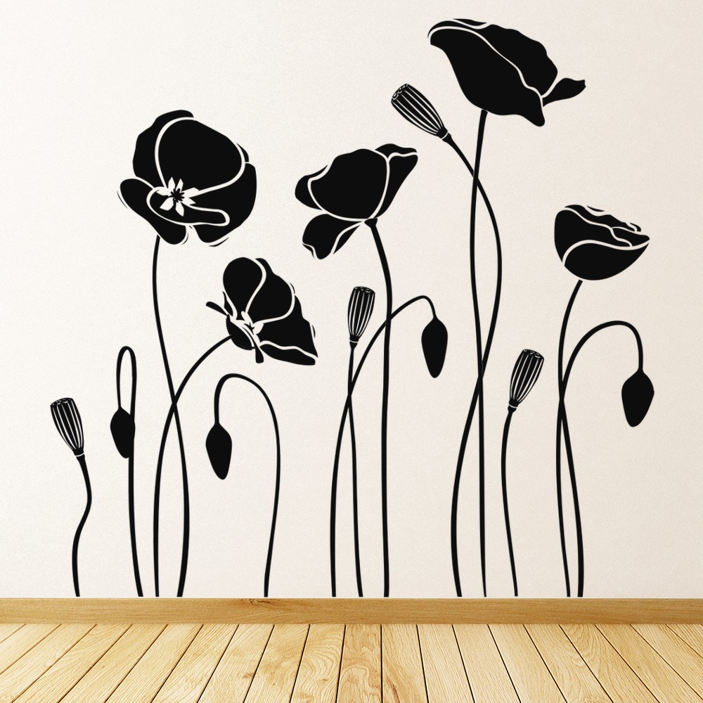 Poppy Flowers Floral Wall Sticker