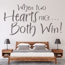 When Two Hearts Race Love Quote Wall Sticker