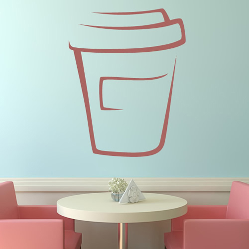 Coffee Takeaway Drinks Kitchen Wall Stickers Wall Art Decal