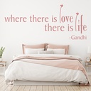 Where There Is Love Ghandi Quote Wall Sticker