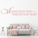 Always On My Mind Love Quote Wall Sticker